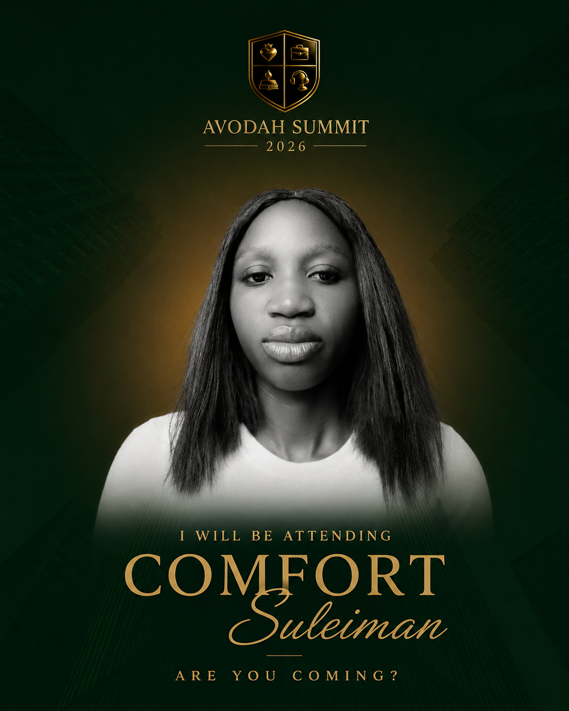 Comfort Suleiman will be attending Avodah Summit 2026